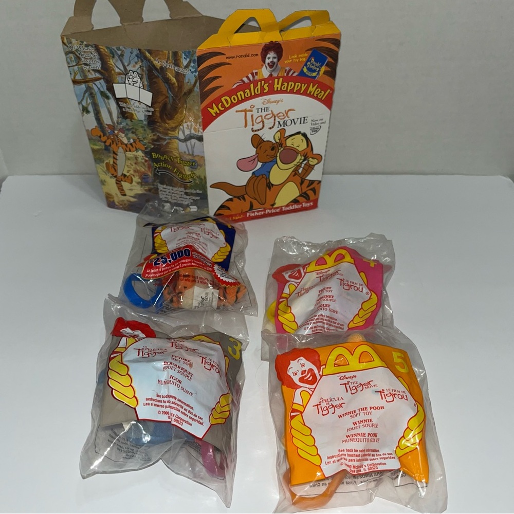 Disney’s‎ The Tigger Movie (2000) McDonald’s Happy Meal Toys 4 Sealed